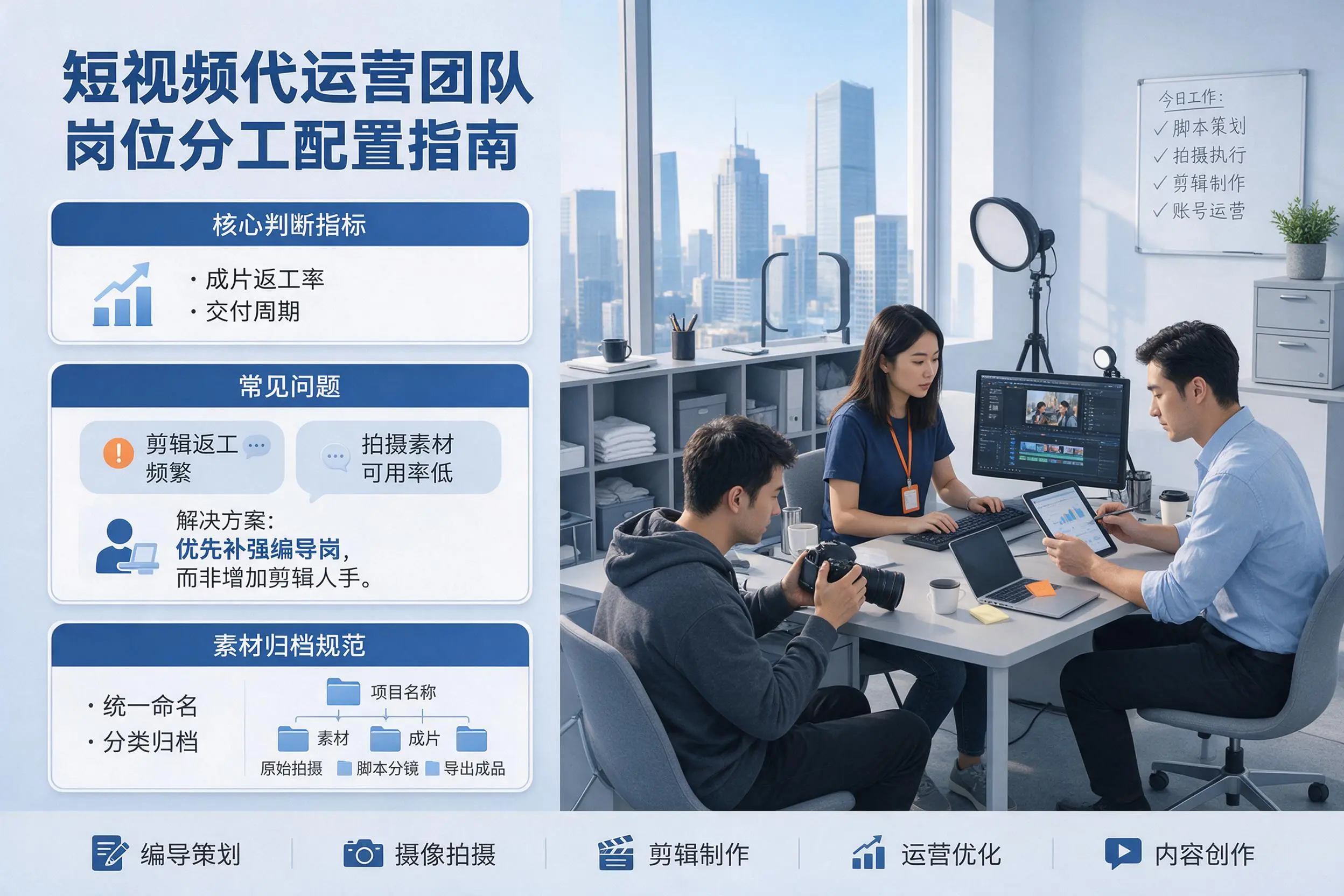 短视频代运营团队如何配置?石家庄企业岗位分工科普说明