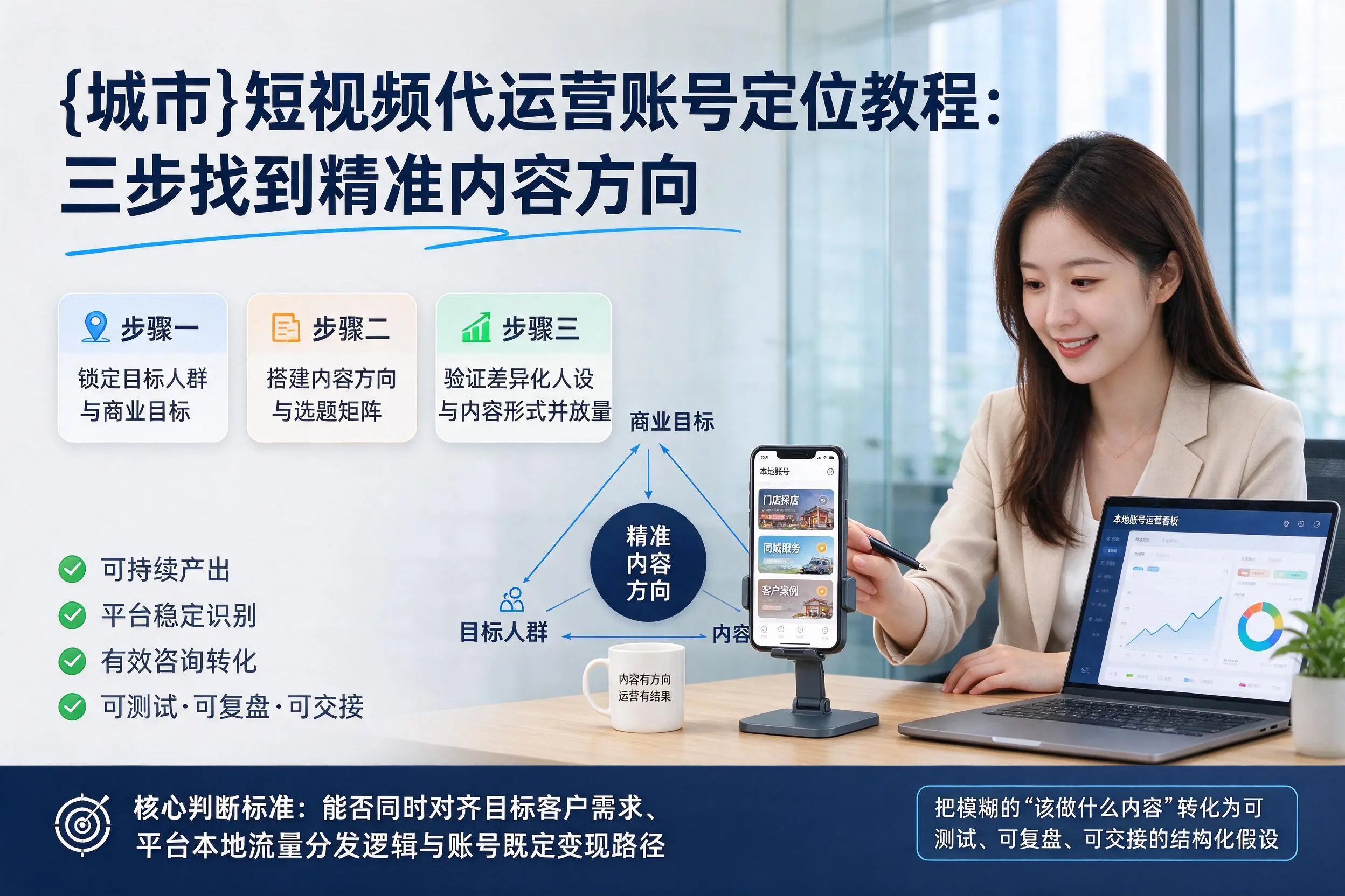 石家庄短视频代运营账号定位教程：三步找到精准内容方向
