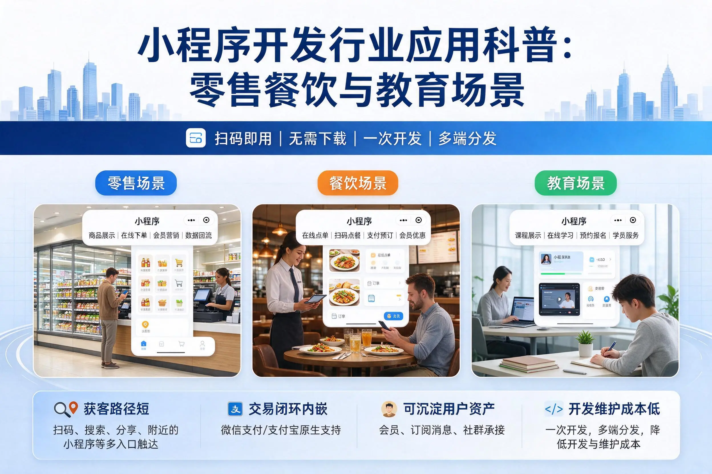石家庄小程序开发行业应用科普：零售餐饮与教育场景