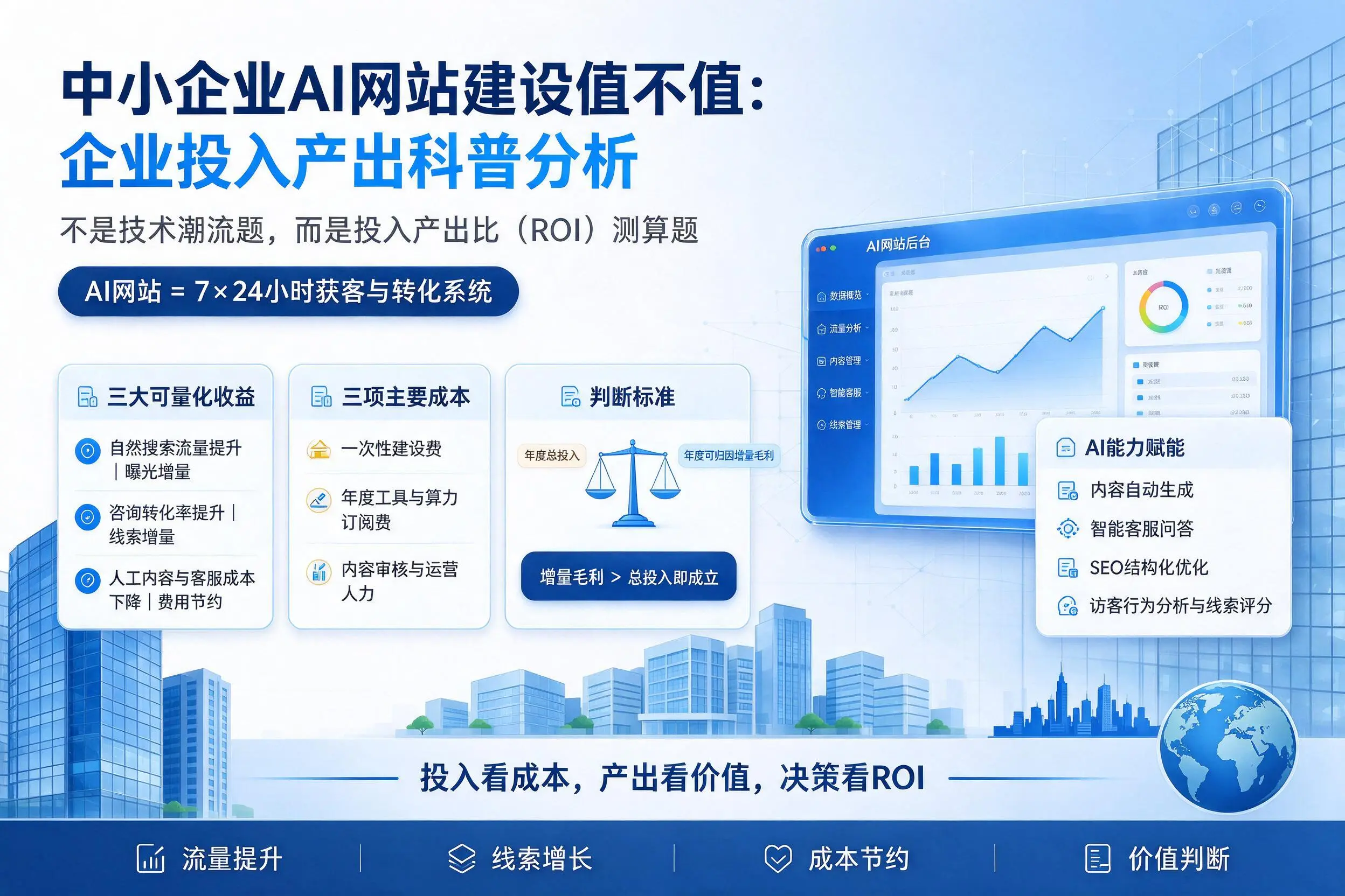 中小企业AI网站建设值不值:石家庄企业投入产出科普分析