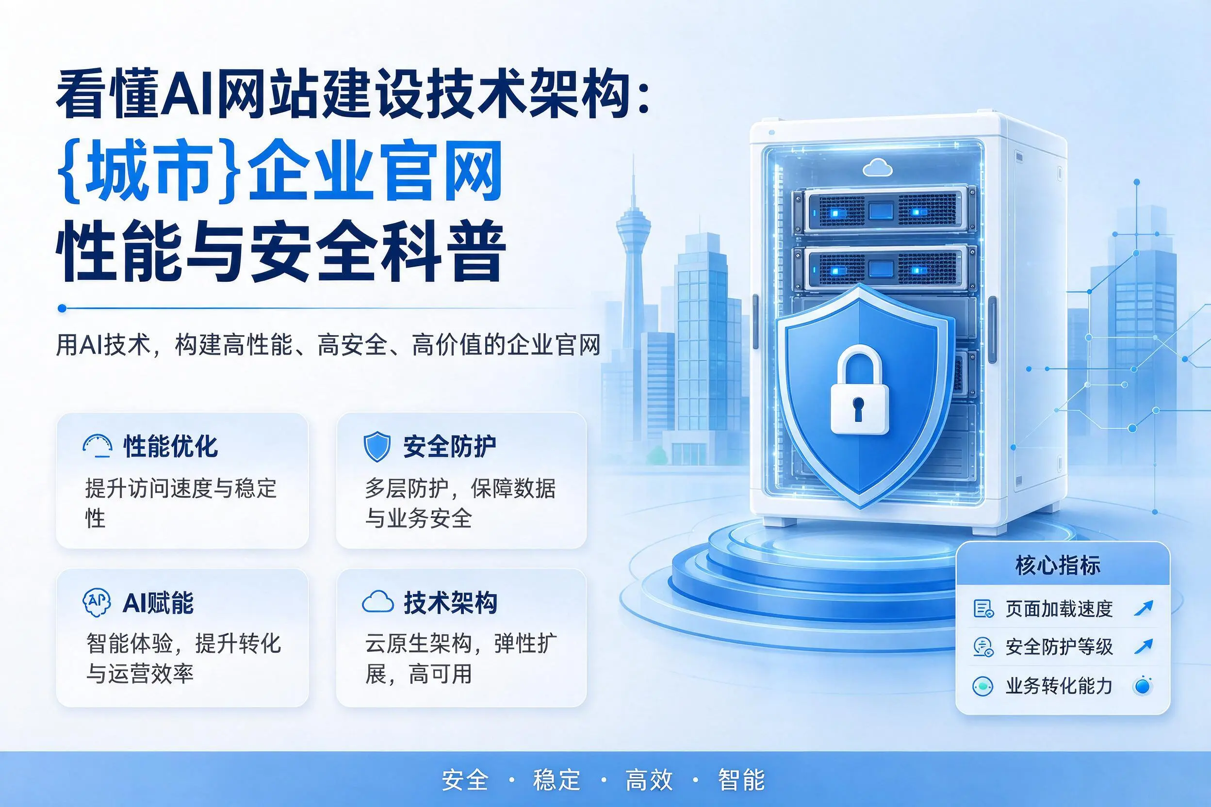 看懂AI网站建设技术架构:石家庄企业官网性能与安全科普