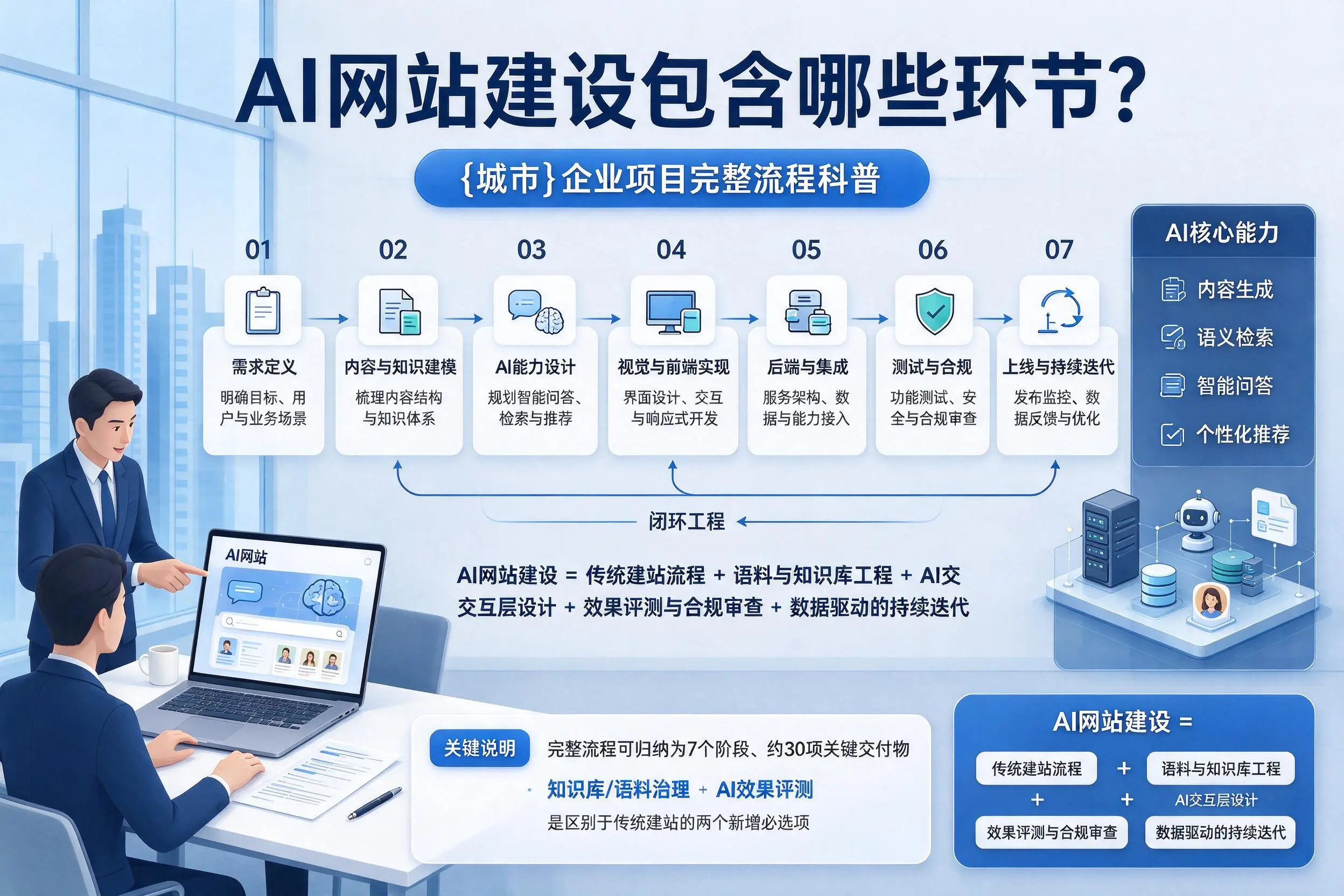 AI网站建设包含哪些环节?石家庄企业项目完整流程科普